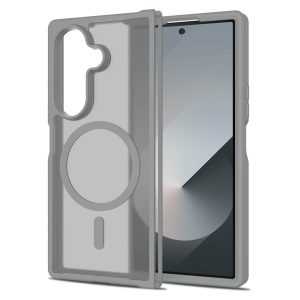 Samsung Z Fold7 5G Case - Soft-Touch Matte Magnetic Shockproof Cover | 1.5m Military-Grade Drop Test with Transparent Design Royal Grey Color