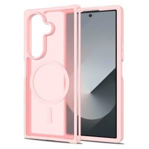Samsung Z Fold7 5G Case - Soft-Touch Matte Magnetic Shockproof Cover | 1.5m Military-Grade Drop Test with Transparent Design Royal Light Rose Color