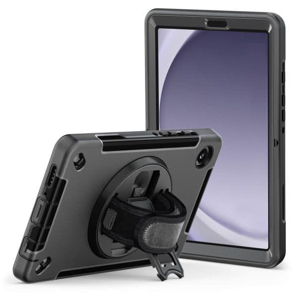 Rugged tablet case with rotating hand strap for Fiera Milano buyers