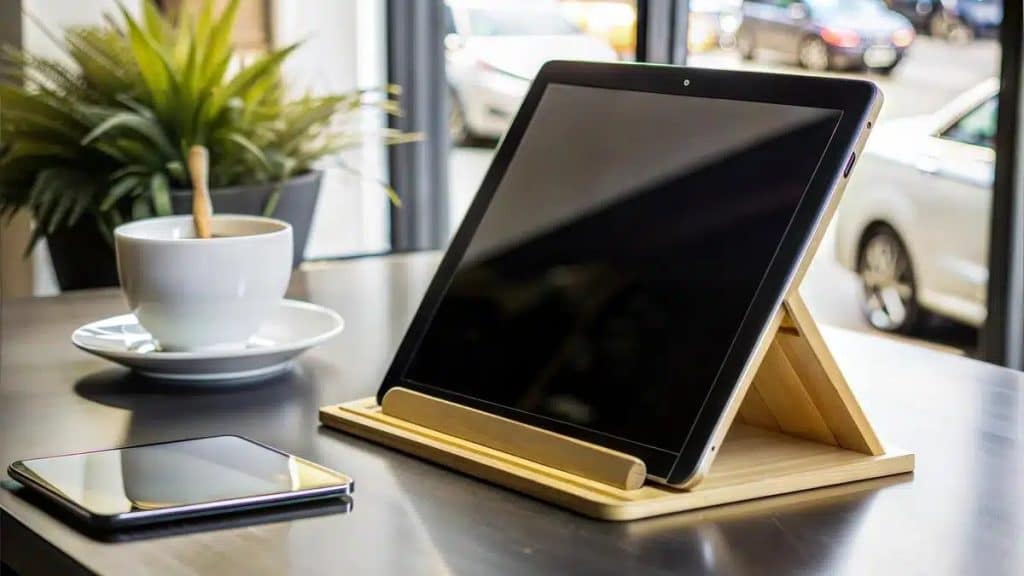 Tablet stand and tablet case options for B2B deployment