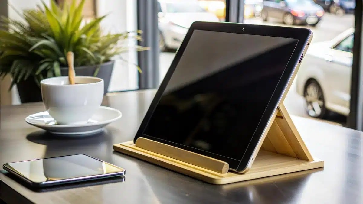 Tablet stand and tablet case options for B2B deployment
